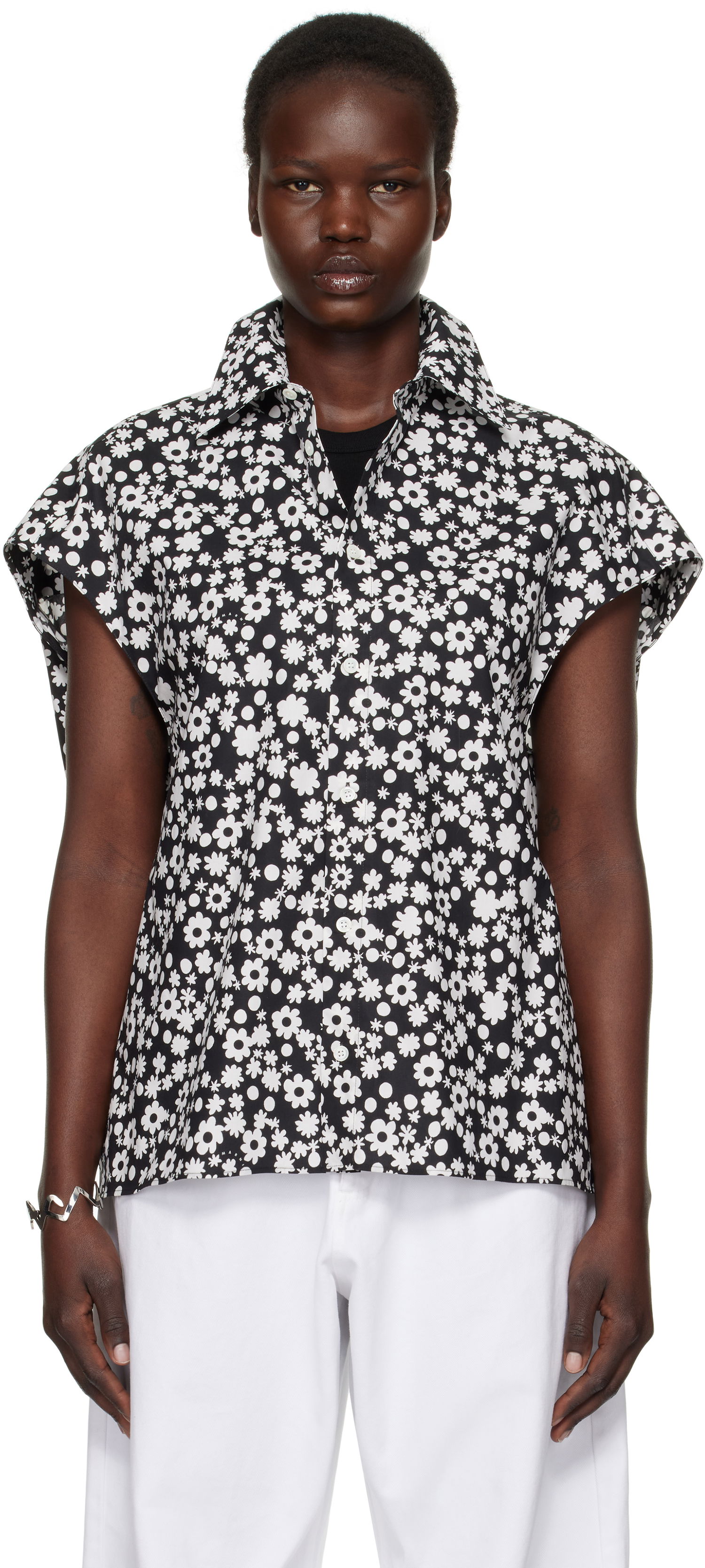Košeľa Marni Marni Pop Fields Sleeveless Cocoon Shirt Čierna | CAMA0565S1 UTC463, 0