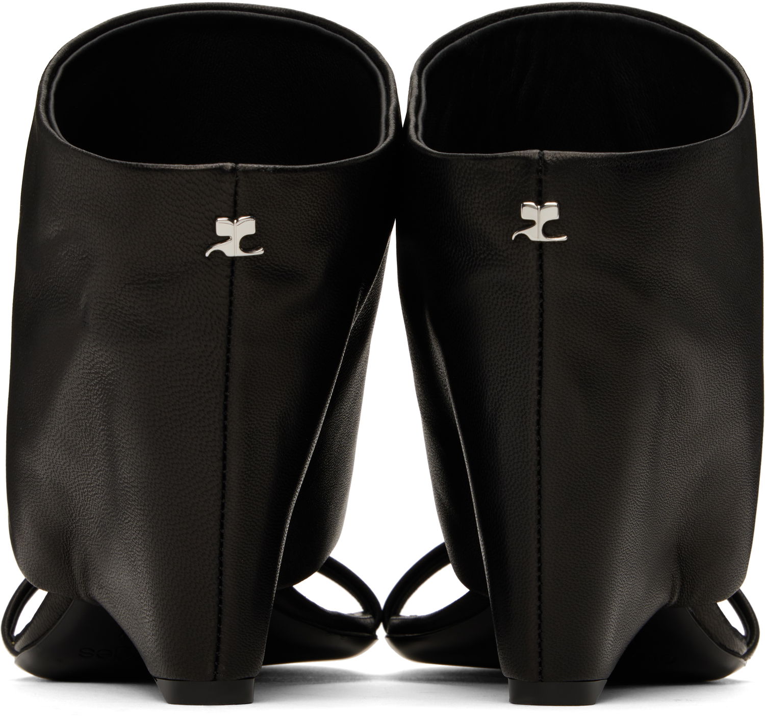 Tenisky a topánky Courrèges Courrèges Oblique Wedged Leather Mules Čierna | 225SSD037AG0030, 1