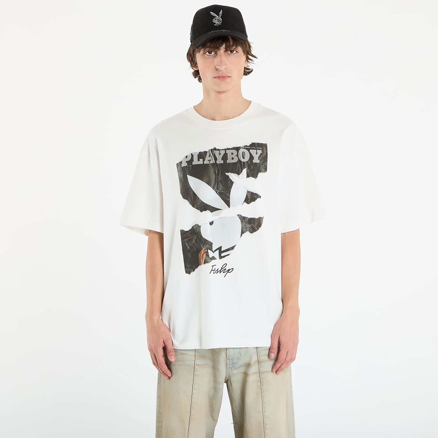 Tričko Footshop Playboy x FTSHP Cover Tee 1974/1 UNISEX Off-White Biela | FTSHP_521, 0