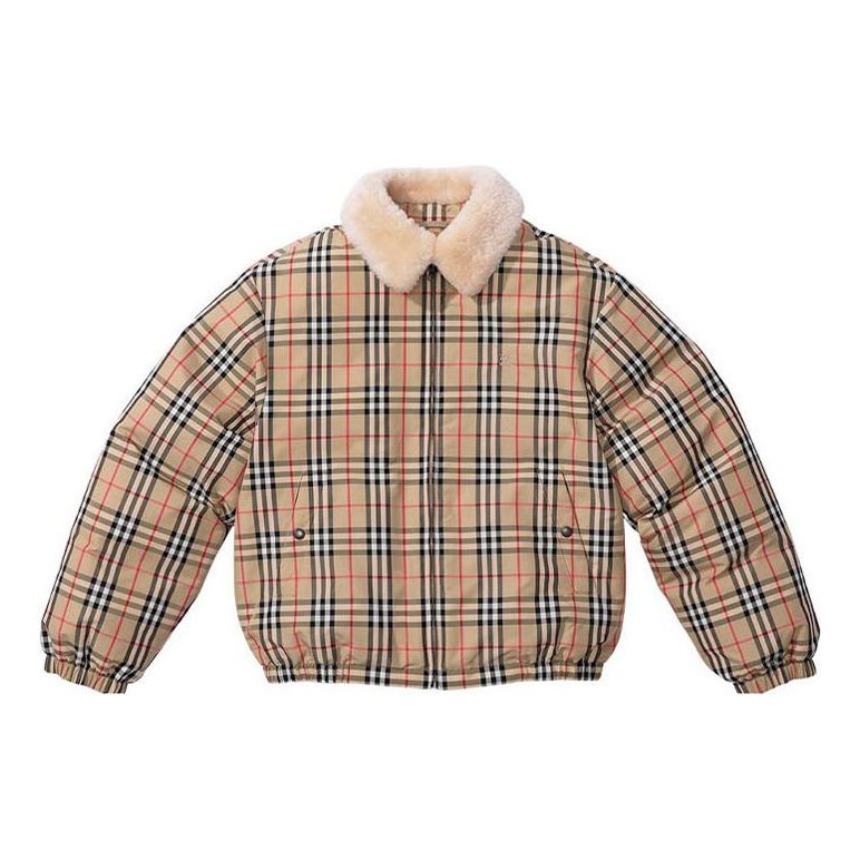Bomber bunda Supreme Shearling Collar Down Puffer Jacket by Supreme x Burberry Béžová | SUP-SS22-157