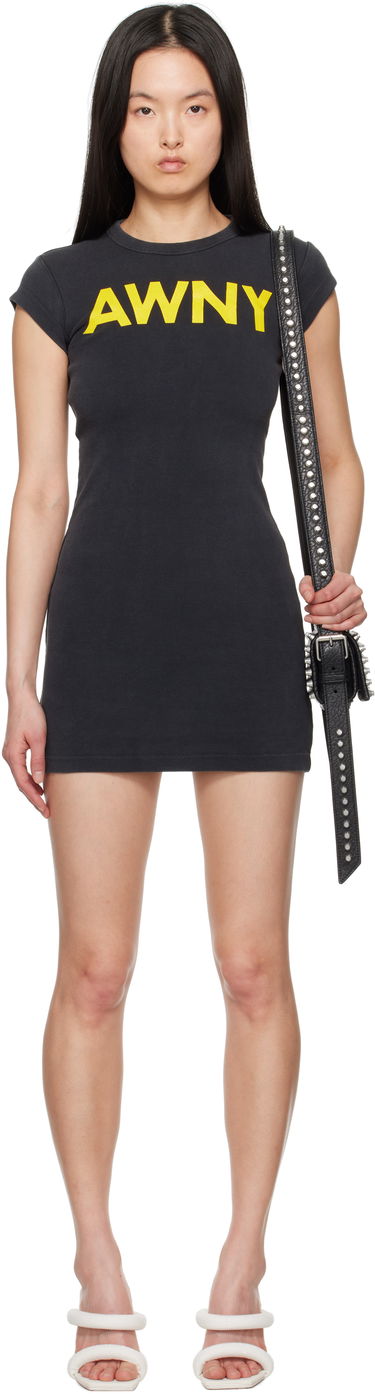 Šaty Alexander Wang Alexander Wang.t Graphic Logo Mini Dress Čierna | 4CC2256302, 0