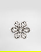Sartoria Floral Brooch With Rhinestones