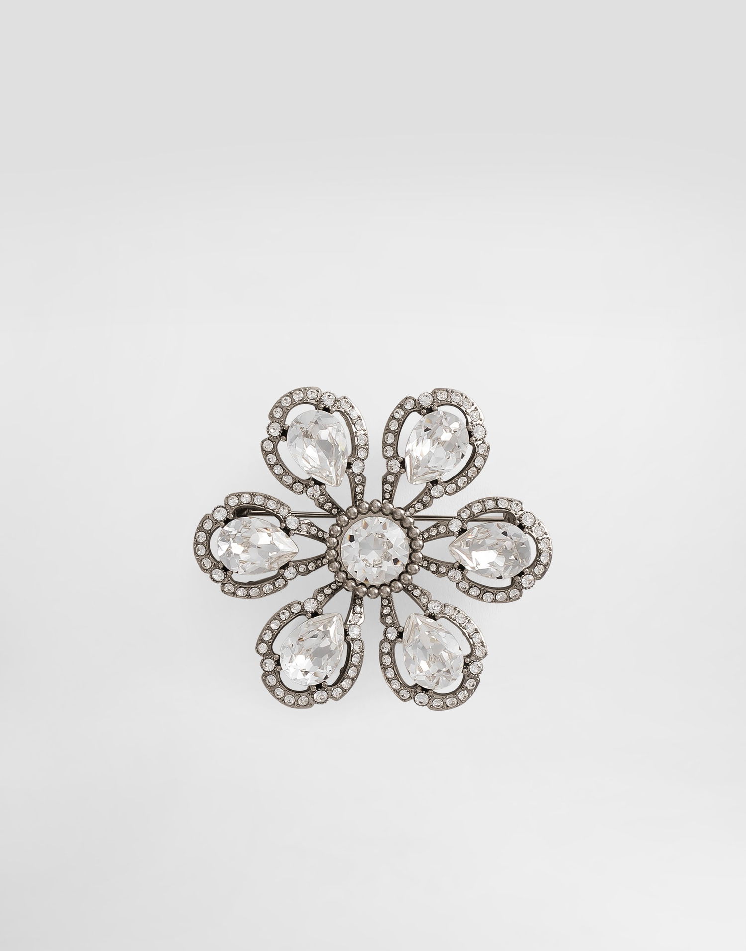 Spona Dolce & Gabbana Sartoria Floral Brooch With Rhinestones Metalická | WPS1F9W111187655, 0