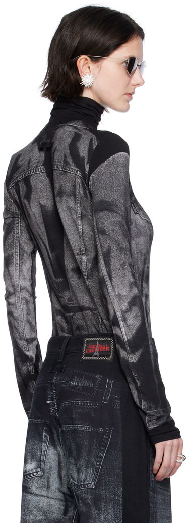 Tričko Jean Paul Gaultier Jean Paul Gaultier Trompe L'oeil Turtleneck Top Čierna | 23/15-U-TO103-J530-0002, 2