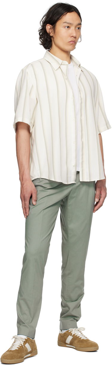 Košeľa BOSS Hugo Loose-Fit Striped Open-Weave Shirt Béžová | 50539341, 3