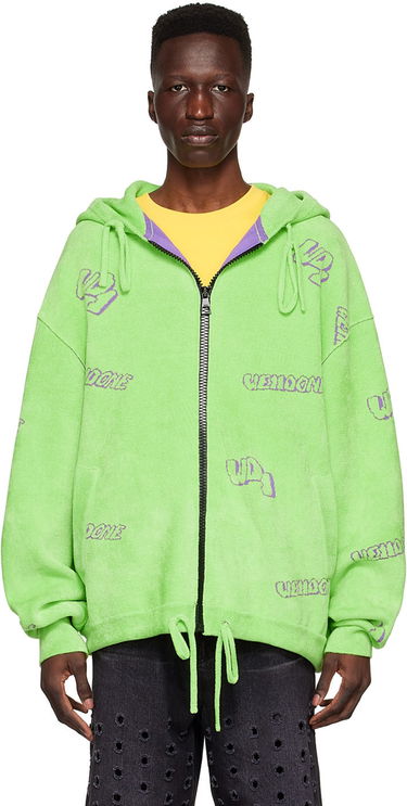Mikina We11done We11done Viscose Zip-Up Hoodie Zelené | WD-KJ1-22-616-U-LM, 0