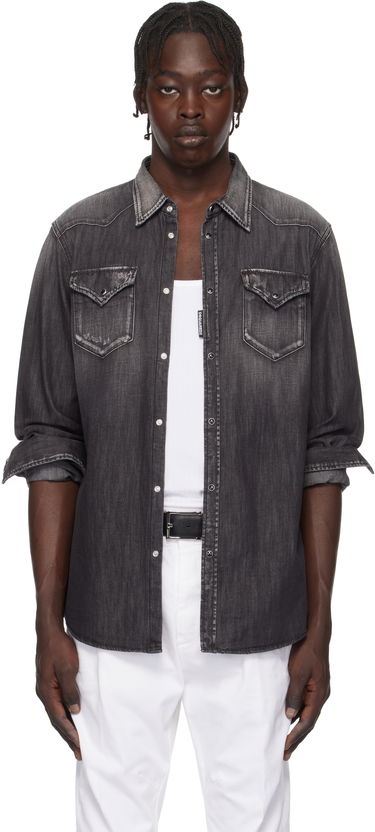 Košeľa DSQUARED2 Dsquared2 Classic Western Denim Shirt Šedá | S74DM0848_S30826, 0