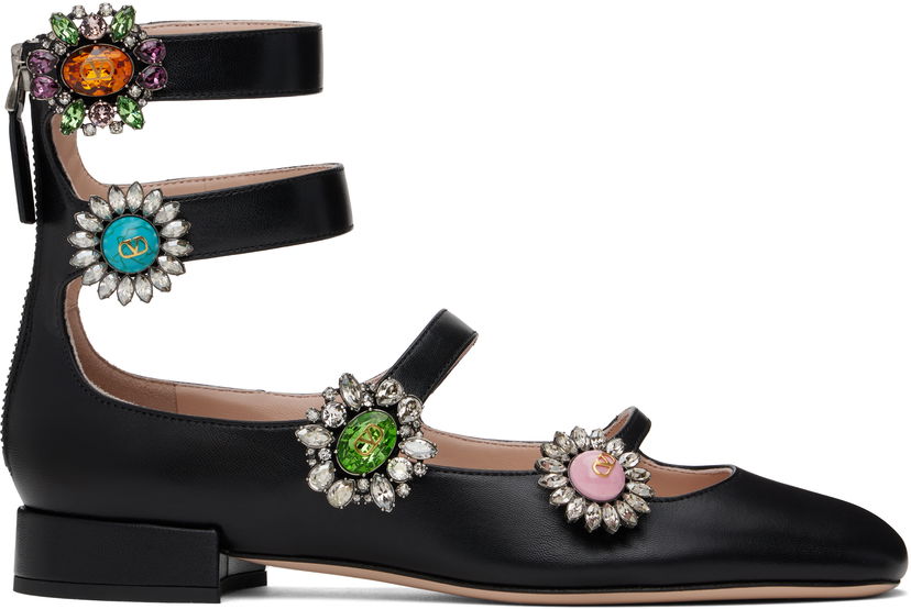 Tenisky a topánky Valentino Valentino Garavani Preshoes Ballerinas with Crystal Embellishments Čierna | 6W2S0LL9DHS