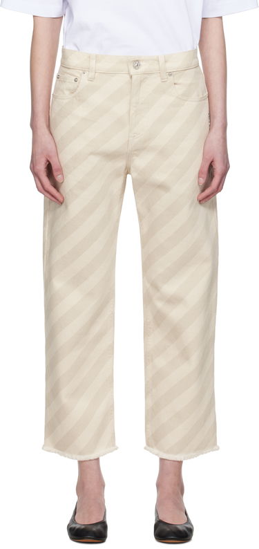 Džínsy Marni Marni 5-Pocket Striped Cropped Jeans Béžová | PAJD0425Y0 USCX37, 0