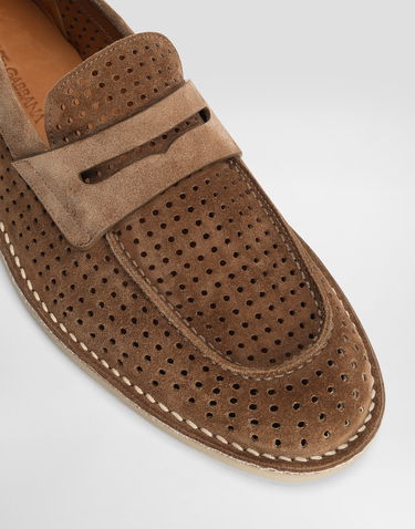 Doplnky Dolce & Gabbana Dolce & Gabbana Perforated Suede Penny Loafers Hnedá | A50651A9T5980024, 3