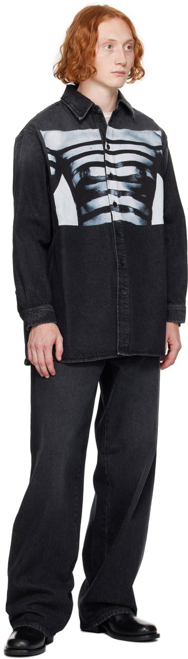 Košeľa Jean Paul Gaultier Jean Paul Gaultier 'The Body Marinière' Print Denim Shirt Čierna | 24/30-F-CH063I-D016-060100, 3