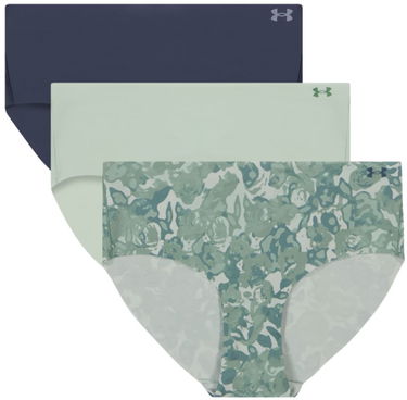 Nohavičky Under Armour Under Armour Pure Stretch No-Show Hipster Print Underwear - 3 Pack Zelené | 1383896-348, 0