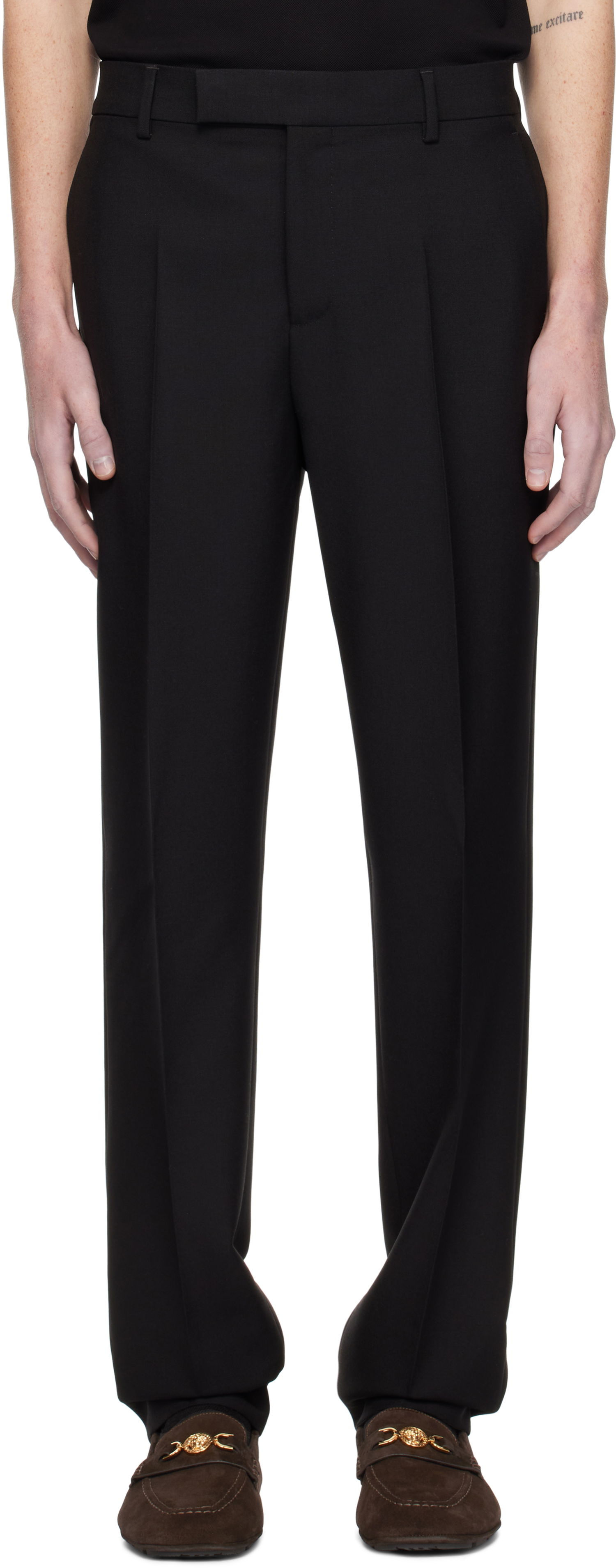 Nohavice Versace Formal Mohair-Blend Trousers Čierna | 1016648_1A11068, 0