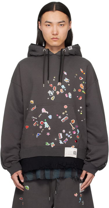 Mikina Maison MIHARA YASUHIRO Maison MIHARA YASUHIRO Triple Layered Graphic Hoodie Šedá | A14HD551, 0