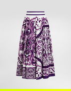 Dolce & Gabbana Majolica Print Pleated Midi Skirt