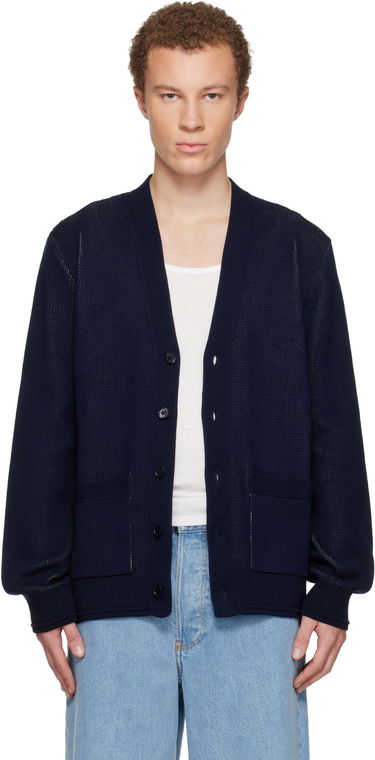 Sveter Givenchy V-Neck Knitted Cardigan with Pockets Navy | BMK00X4YNX499, 0
