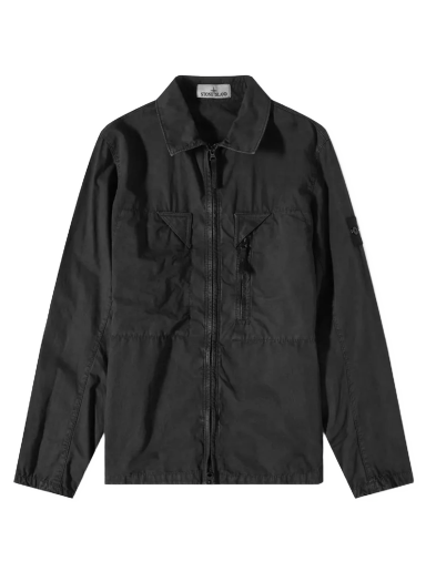 Bunda Stone Island Brushed Cotton Canvas Canvas Zip Shirt Jacket Čierna | 7815106WN-V0165