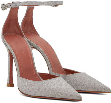Tenisky a topánky Amina Muaddi Glitter Pump Heels Šedá | KIM PUMP SR GLITTER, 3