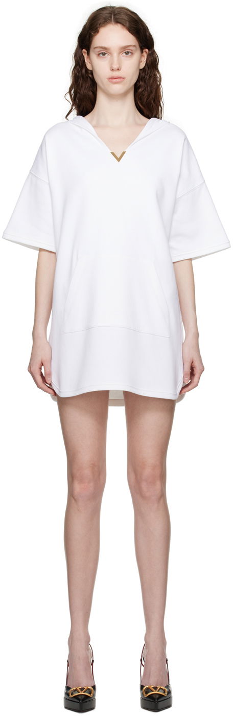 Šaty Valentino White Hooded Mini Dress Biela | 2B3MJ04L7RT, 0