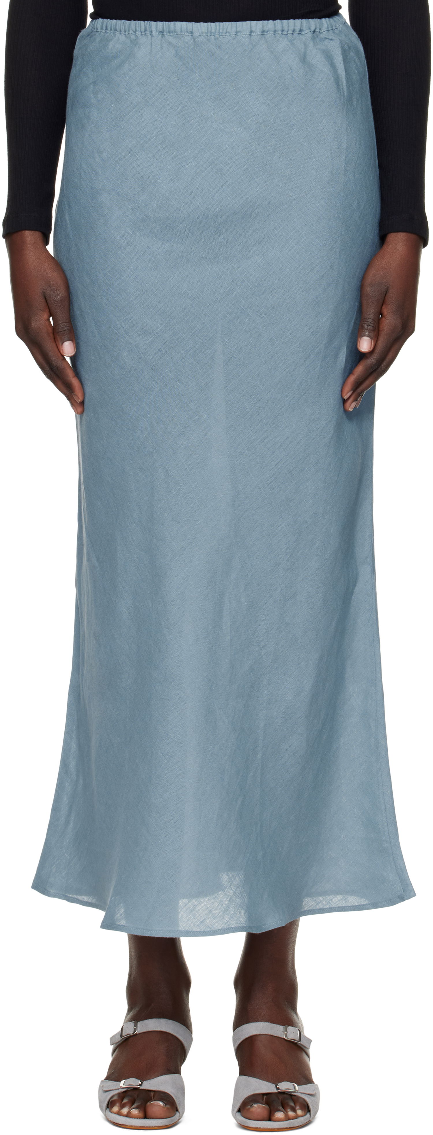 Sukňa Baserange Maxi Linen Skirt Modrá | SKDY-SL-SP25, 0