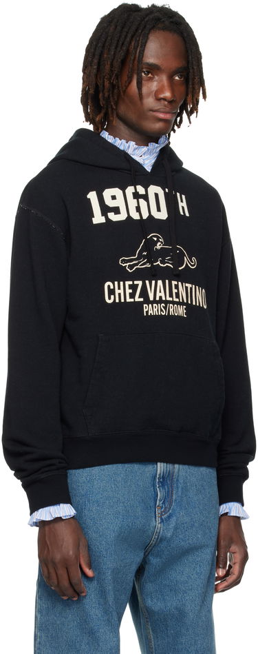 Mikina Valentino Valentino 'Chez Valentino' Hoodie Čierna | 7V3MF29MB1M, 1