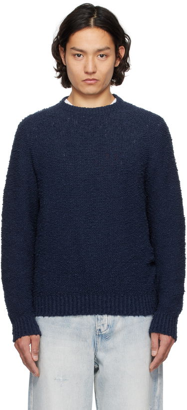 Sveter Noah Noah Popcorn Yarn Sweater Navy | SW090SS25BLU, 0
