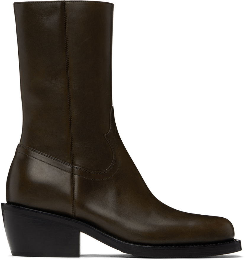 Tenisky a topánky Dries Van Noten Dries Van Noten Mid-Calf Leather Boots Hnedá | MS242-753
