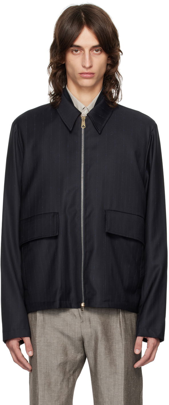 Vetrovka Paul Smith Paul Smith Pinstriped Zip-Up Jacket Navy | M1R-031Z-N02376-49, 0
