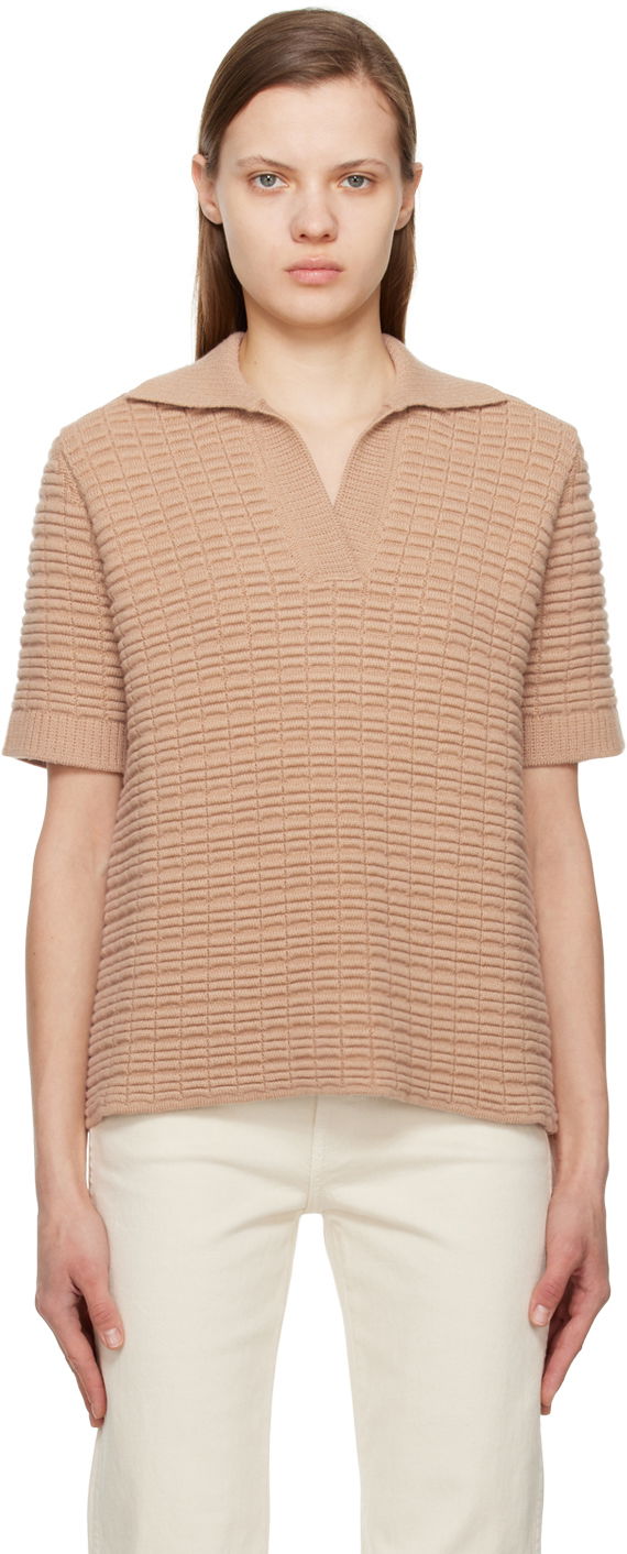 Polo tričko Khaite Winnie Knit Polo Sweater Hnedá | 8878600, 0