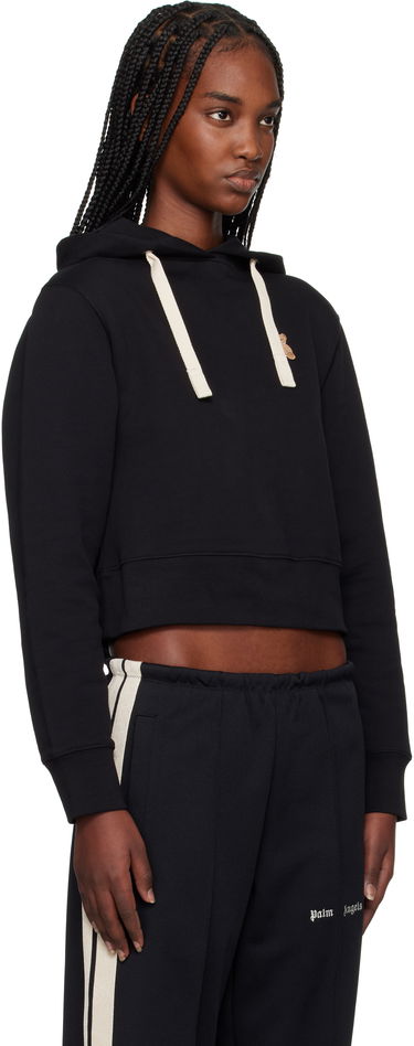 Mikina Palm Angels Palm Angels Cropped Hoodie with Bear Patch Čierna | PWBB075S25FLE0021060, 1
