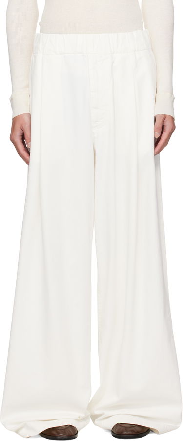 Nohavice a džínsy Dries Van Noten Dries Van Noten Drawstring Wide-Leg Pants Biela | 252-020926-2382, 0