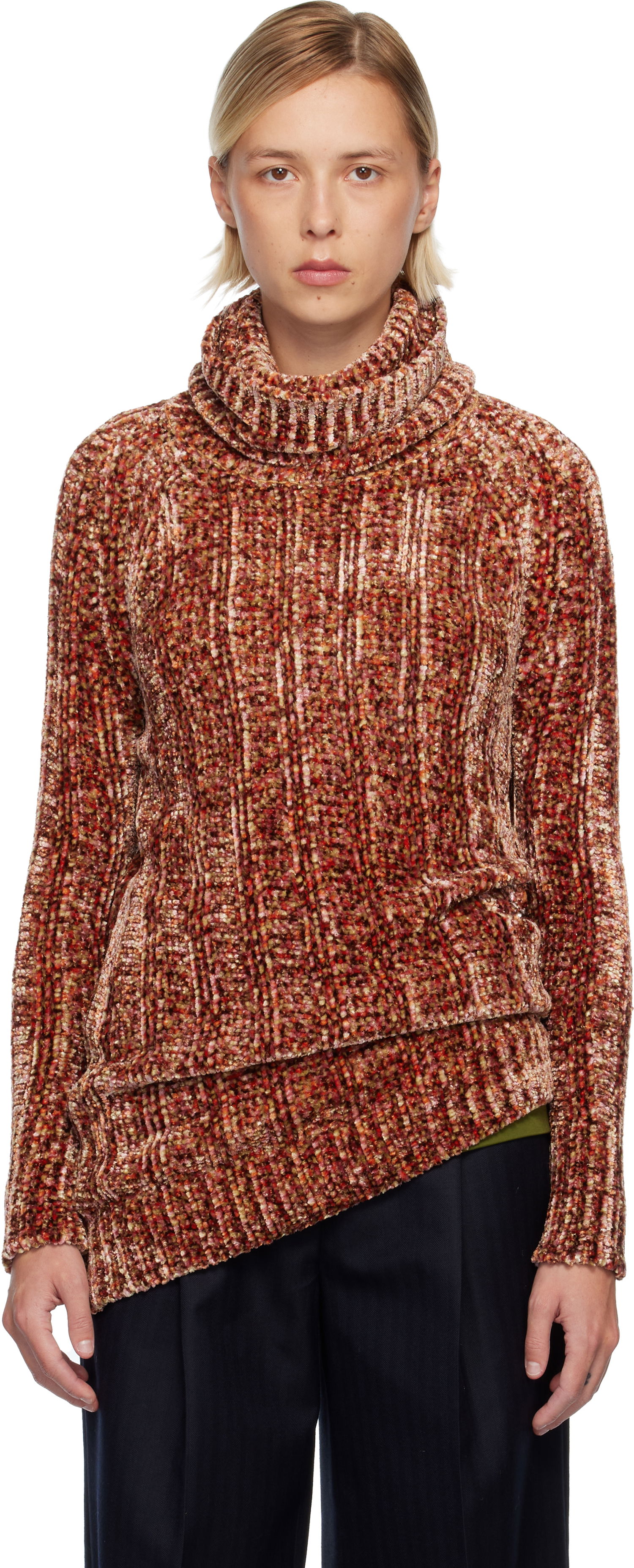 Sveter Dries Van Noten Dries Van Noten Textured Knit Long Viscose Turtleneck Rôznofarebný | 252-011242-2723, 0