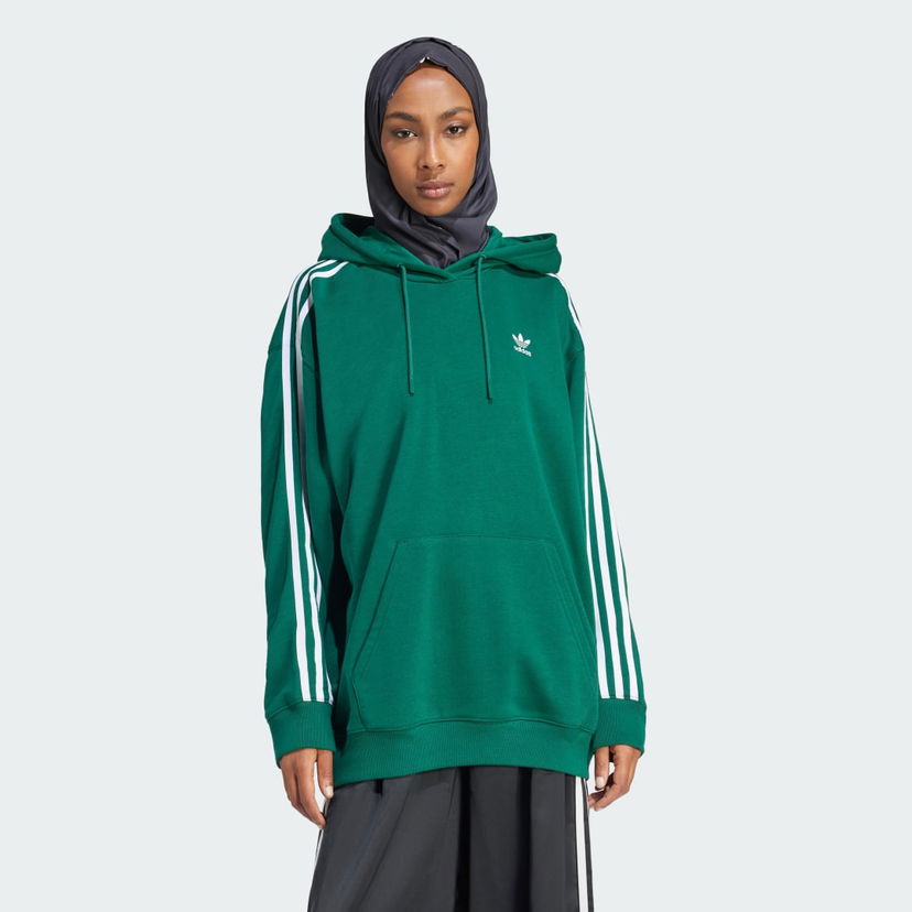 Mikina adidas Originals Adicolor 3-Stripes Oversized Zelené | IN8400