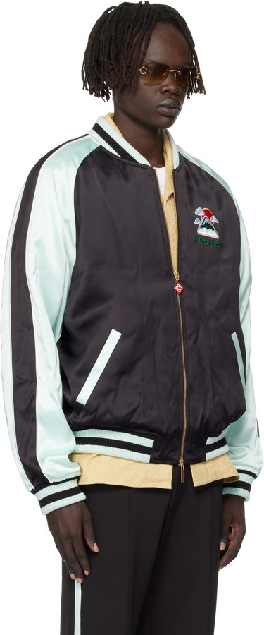 Bomber bunda Casablanca Casablanca Embroidered Satin Bomber Jacket Tyrkysová | MPF25-JK-383-01, 1
