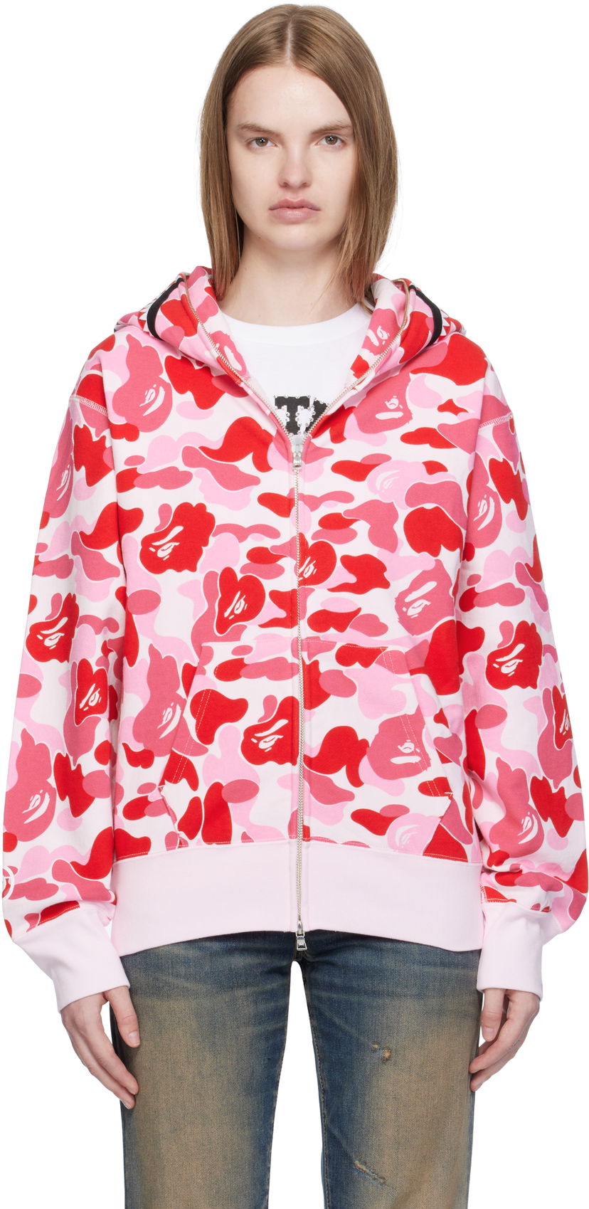 Mikina BAPE A Bathing Ape ABC Camo Shark Full Zip Hoodie Ružová | 001ZPL302003L