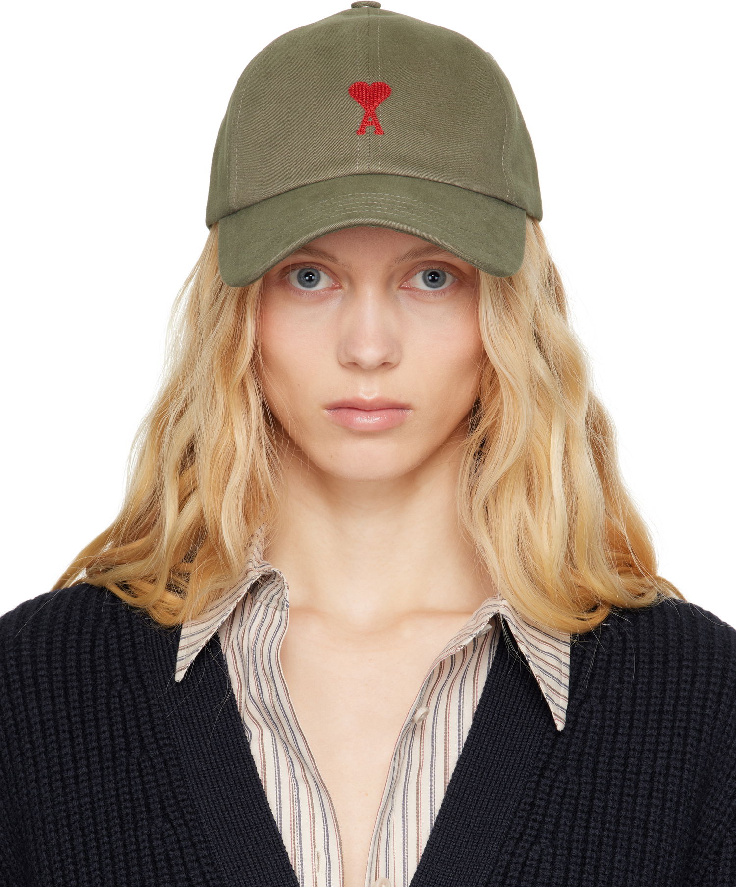 Šiltovka AMI AMI Paris Ami de Coeur Embroidered Cap Zelené | UCP116.AW0041, 0