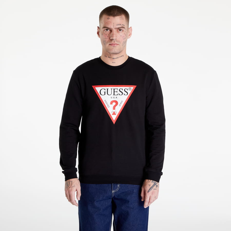 Mikina GUESS Triangle Logo Sweatshirt Čierna | M2YQ37K6ZS1-JBLK, 0