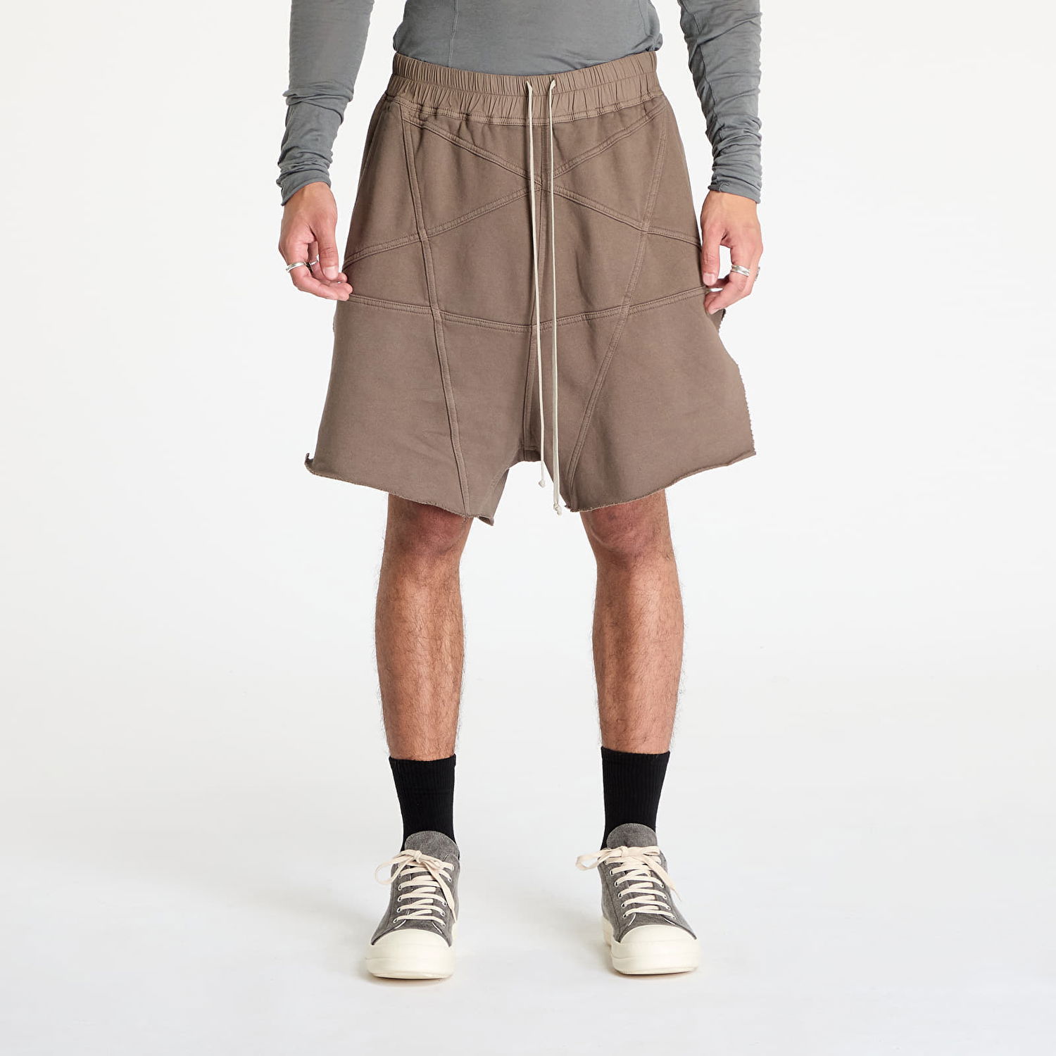 Šortky Rick Owens DRKSHDW Knit Sweat Jersey Trucker Cut Offs Shorts Dust Hnedá | DU02D2388 FET1 34, 0