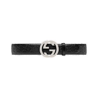 Opasok Gucci Interlocking GG Leather Belt Čierna | 411924 CWC1N 1000, 0