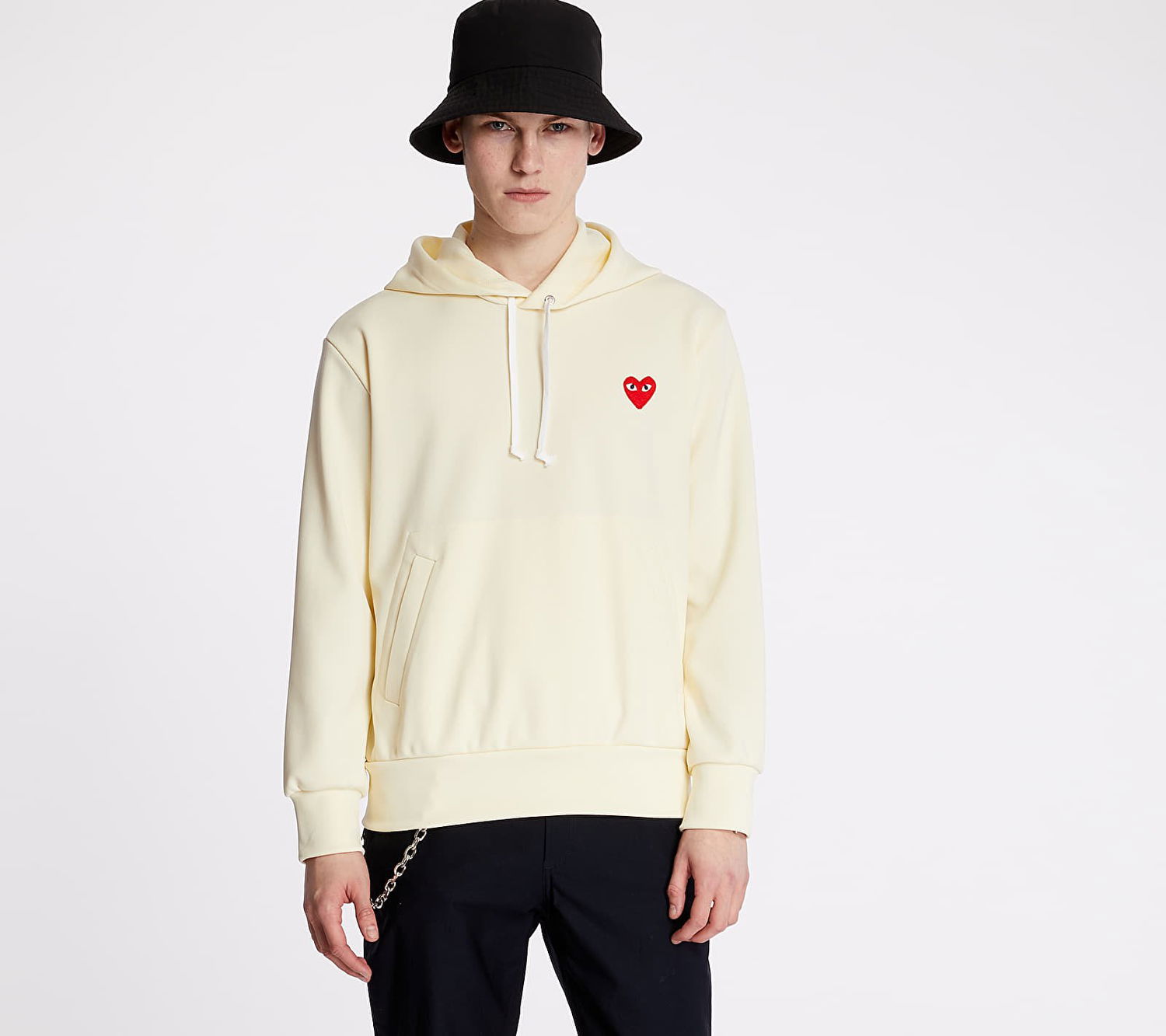 Mikina Comme des Garçons PLAY Hoodie Béžová | AZT174 ivory, 0
