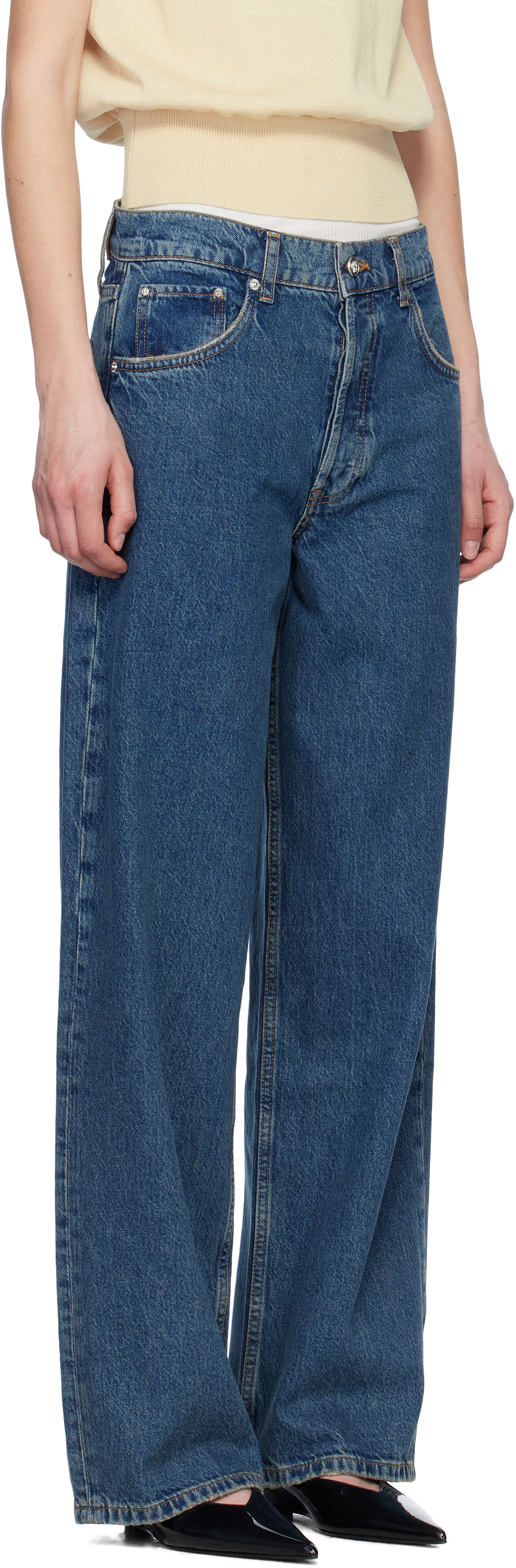 Džínsy Anine Bing Anine Bing Manon Wide Leg Jeans Modrá | A-06-10617-WHD47, 1