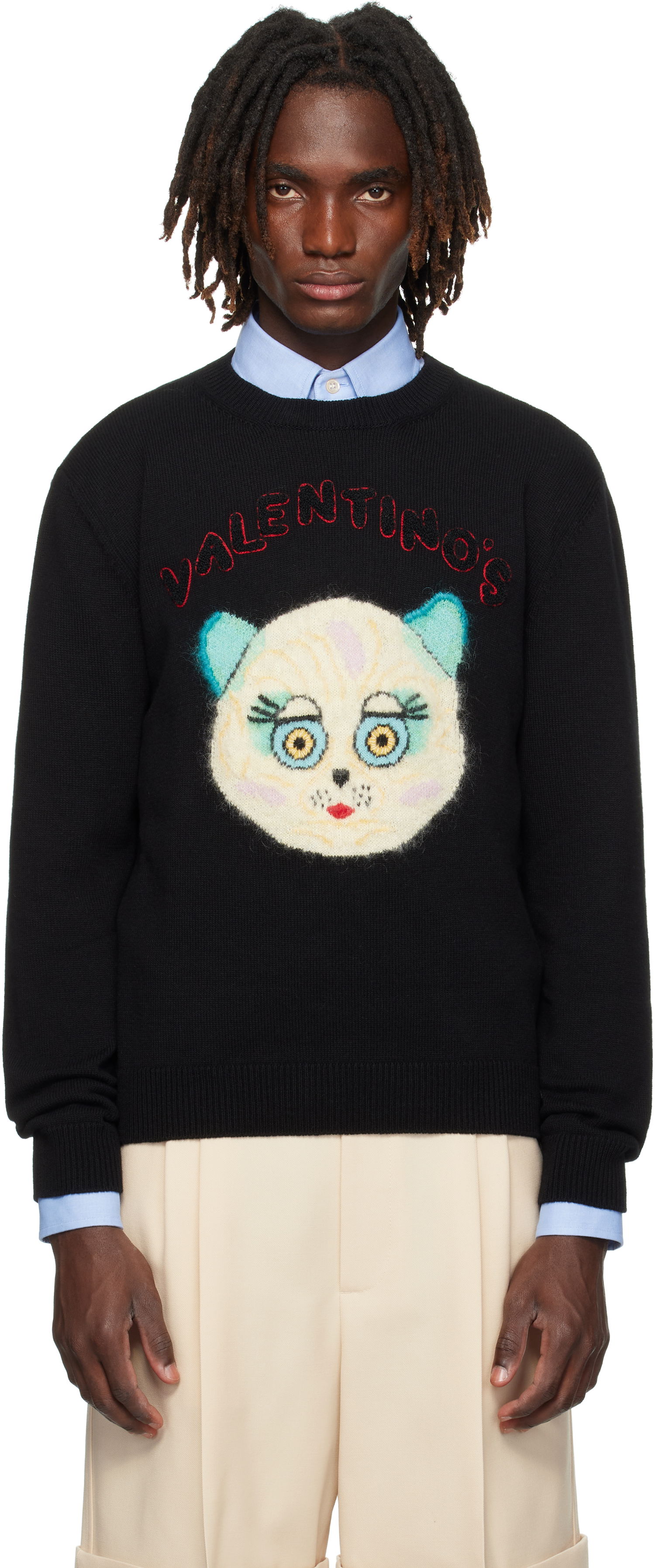 Sveter Valentino Valentino 'Le Chat De La Maison' Patch Sweater Čierna | 7V3KC35IB2V, 0