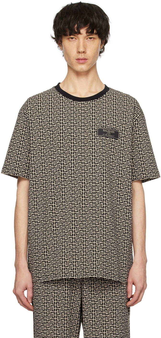 Tričko Balmain Monogram T-Shirt Čierna | CH1EG000JC97, 0