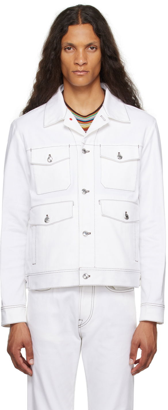 Bunda Paul Smith Paul Smith Western Denim Jacket Biela | M1R-530Y-L02116-01, 0