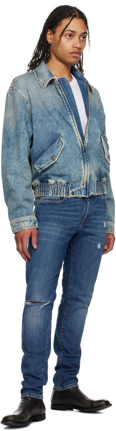 Bomber bunda Dolce & Gabbana Dolce&Gabbana Tag Denim Bomber Jacket Modrá | G9BKNDG8ME5, 3