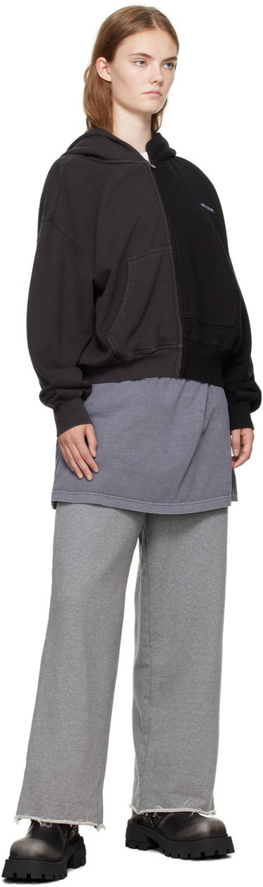 Mikina We11done Unbalance Zip-Up Hoodie Čierna | WD-TJ2-24-816-U-MX, 3