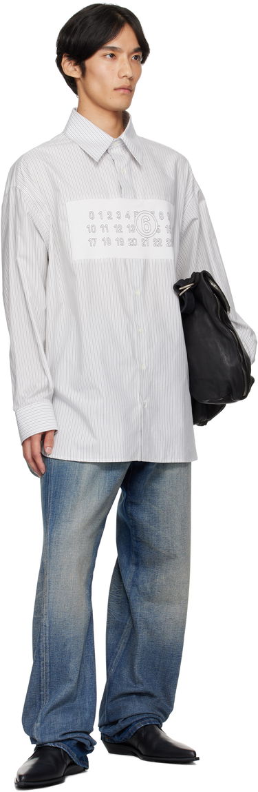 Košeľa Maison Margiela MM6 Maison Margiela Striped Long Sleeve Shirt Biela | SH0NH0014 M35474, 3