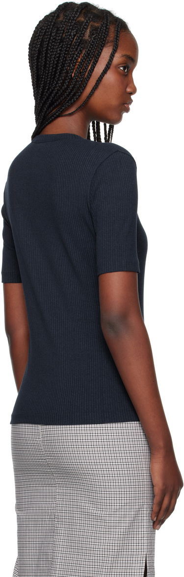 Tričko MAISON KITSUNÉ Maison Kitsuné Baby Fox Ribbed Fitted T-Shirt Navy | OW00124KJ0134, 2