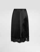 Dolce & Gabbana Satin Midi Skirt with Lace