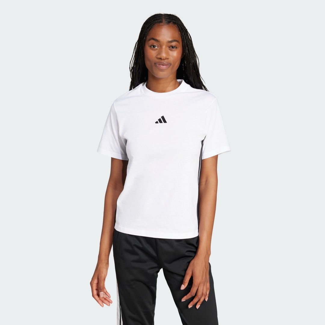 Tričko adidas Performance Cotton T-Shirt With 3 Stripes Biela | JD0844, 0